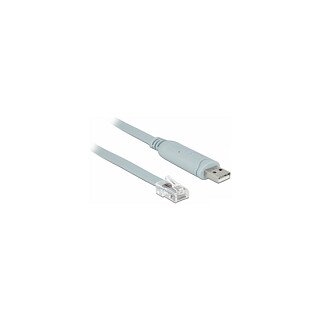 Adapter USB 2.0 Typ-A Stecker > 1 x Seriell RS-232 RJ45 Stecker 1,0 m grau
