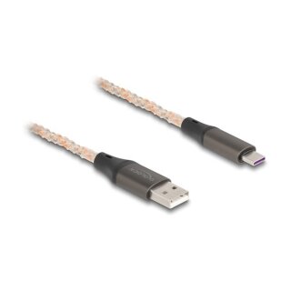 USB 2.0 Kabel Typ-A zu USB Type-C™ mit RGB Beleuchtung 1 m