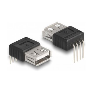 Adapter USB 2.0 Typ-A Buchse zu 4 Pin 90° gewinkelt