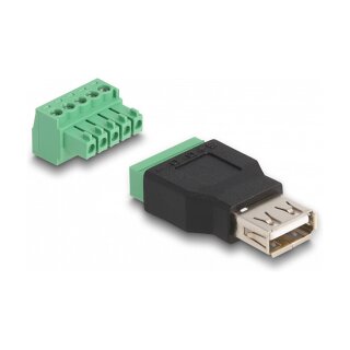 USB 2.0 Typ-A Buchse zu Terminalblock Adapter 2-teilig