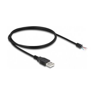 Kabel USB 2.0 Typ-A Stecker zu 4 x offene Kabelenden 1 m schwarz