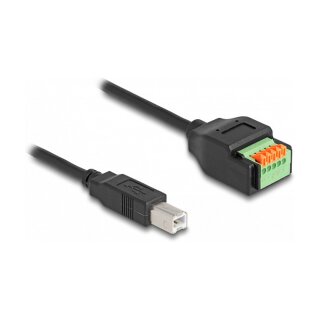 USB 2.0 Kabel Typ-B Stecker zu Terminalblock Adapter mit Drucktaster 15 cm