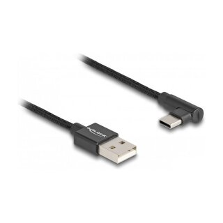 USB 2.0 Kabel Typ-A Stecker zu USB Type-C™ Stecker gewinkelt 3 m schwarz