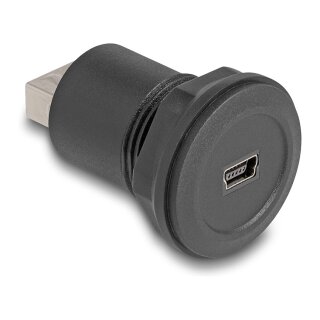 USB 2.0 Typ Mini-B zu USB 2.0 Typ-A Einbaubuchse schwarz