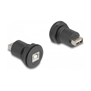 USB 2.0 Typ-B zu USB 2.0 Typ-A Einbaubuchse schwarz