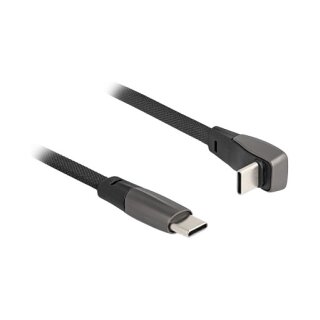 USB 2.0 Flachbandkabel USB Type-C™ Stecker zu USB Type-C™ Stecker gewinkelt PD 3.0 60 W 1 m schwarz