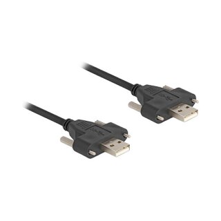 DELOCK USB 2.0 Kabel Typ-A Stecker zu Stecker mit Schraubenabstand 30mm 1m schwarz