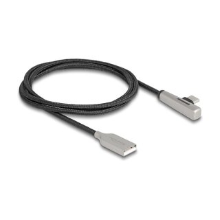 USB 2.0 Kabel Typ-A Stecker zu USB Type-C™ Stecker gewinkelt mit LED und Schnellladefunktion 60 W 1 m