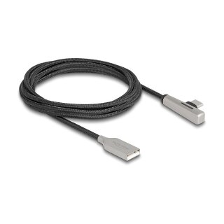 USB 2.0 Kabel Typ-A Stecker zu USB Type-C™ Stecker gewinkelt mit LED und Schnellladefunktion 60 W 2 m