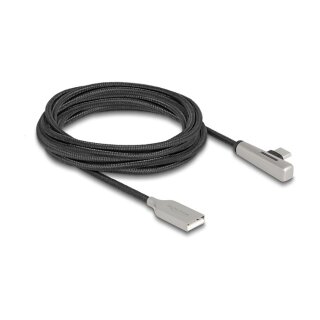 USB 2.0 Kabel Typ-A Stecker zu USB Type-C™ Stecker gewinkelt mit LED und Schnellladefunktion 60 W 3 m