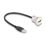USB 2.0 Typ-A Einbaubuchse mit Kabelpeitsche Stecker 30...