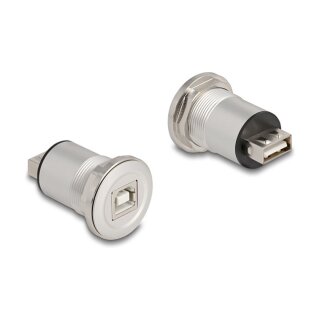 USB 2.0 Typ-A zu Typ-B Einbaubuchse Aluminium