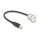 USB 2.0 Typ-B Einbaubuchse mit Kabelpeitsche Stecker 30 cm Aluminium