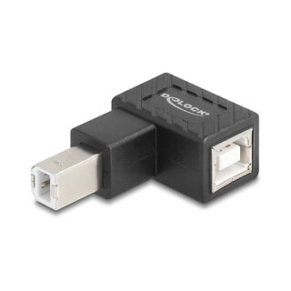 USB 2.0 Adapter USB Typ-B Stecker zu USB Typ-B Buchse 90° gewinkelt unten