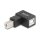 USB 2.0 Adapter USB Typ-B Stecker zu USB Typ-B Buchse 90° gewinkelt unten