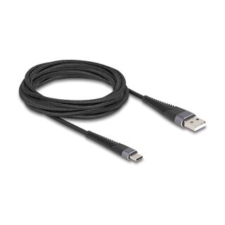 USB 2.0 Kabel USB Typ-A Stecker zu USB Type-C™ Stecker mit verlängertem Knickschutz 3 m