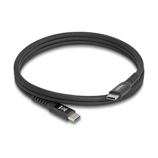 USB 2.0 Kabel USB Type-C™ Stecker zu Stecker mit magnetischer Textilummantelung PD 3.0 60 W 1 m