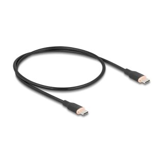 USB 2.0 Kabel USB Type-C™ Stecker zu Stecker PD 3.0 60 W 0,5 m schwarz Silikon