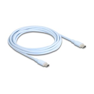 USB 2.0 Kabel USB Type-C™ Stecker zu Stecker PD 3.0 60 W 2,5 m blau Silikon