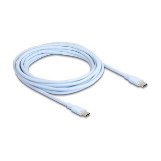 USB 2.0 Kabel USB Type-C™ Stecker zu Stecker PD 3.0 60 W 4 m blau Silikon