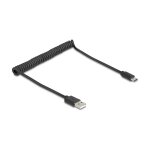 USB 2.0 Spiralkabel USB Typ-A Stecker zu USB...