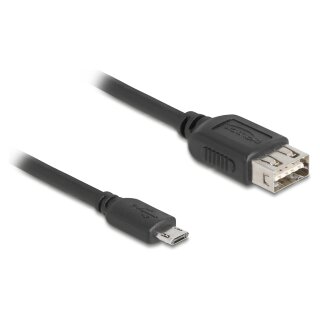 USB 2.0 Kabel EASY USB Typ Micro-B Stecker zu EASY USB Typ-A Buchse 2 m