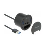 DELOCK 2 Port Tisch-Hub 2x SuperSpeed USB Typ-A und Card...