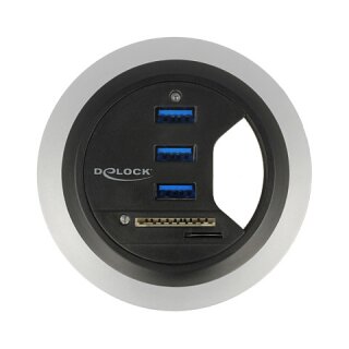 Tisch-Hub 3 Port USB 3.0 + 2 Slot SD Card Reader