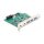 DELOCK USB 5 Gbps PCI Express x1 Karte zu 3 x extern Typ-A + 2 x extern USB Type-C Buchse und 1 x intern 19 Pin USB Pfostenstecker