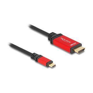 USB Type-C™ zu HDMI Kabel (DP Alt Mode) 8K 60 Hz mit HDR Funktion 1 m rot
