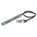7 Port Slim USB Hub mit USB Type-C™ oder USB Typ-A...