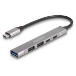 DELOCK 4 Port Slim USB Type-C Hub mit 1 x USB 10 Gbps...