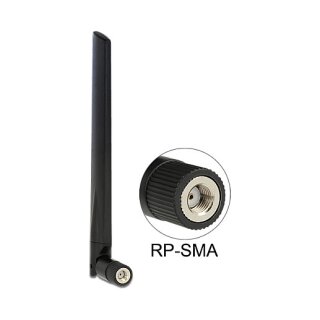 WLAN 802.11 ac/a/h/b/g/n Antenne RP-SMA Stecker 3 - 5 dBi omnidirektional mit Kippgelenk schwarz
