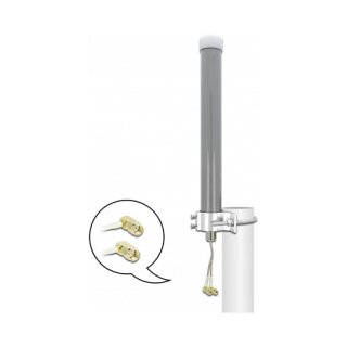 Multiband LTE WLAN 2,4 GHz Antenne 1 x SMA Stecker 1 x RP-SMA Stecker 2 - 3 dBi 2 x 20 cm RG-178 omnidirektional outdoor grau
