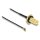 Antennenkabel RP-SMA Buchse zum Einbau zu I-PEX Inc., MHF® I Stecker 1.13, 35 cm Gewindelänge 10 mm spritzwassergeschützt