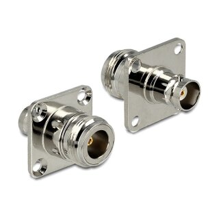 Adapter N Buchse 50 Ohm > BNC Buchse 50 Ohm zum Einbau
