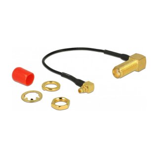 DELOCK Antennenkabel SMA 90 Buchse zum Einbau > MMCX 90 Stecker 10cm 1.37 Gewindelnge 13mm