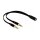Delock Headset Adapter 1 x 3,5 mm 4 Pin Klinkenbuchse zu 2 x 3,5 mm 3 Pin Klinkenstecker
