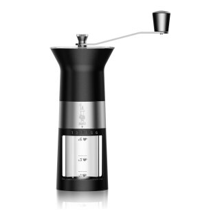 Bialetti Premium-Kaffeemühle (manuell) mit Edelstahlmahlwerk - schwarz