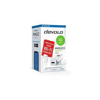 devolo Magic 2 WiFi next Powerline Adapter Powerline bis zu 2.400 Mbit/s, WiFi 5 bis zu 1.167 Mbit/s, 2x Gigabit LAN