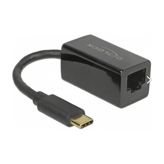 USB C > Adapter Netzwerk RJ45 (1000 MBit/s) schwarz Delock