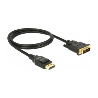 DELOCK Kabel Displayport 1.2 Stecker > DVI 24+1 Stecker Passiv 1 m schwarz