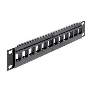 10" Keystone Patchpanel 12 Port schwarz