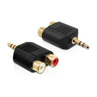Adapter Audio Klinke 3,5 mm 3 Pin Stecker > 2 x Cinch Buchse