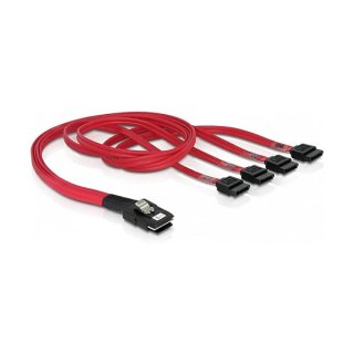 Kabel Mini SAS SFF-8087 > 4 x SATA 7 Pin 0,5 m