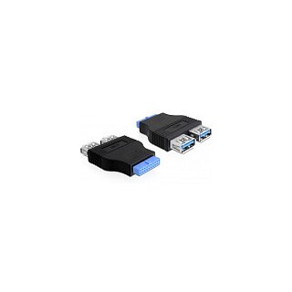 Adapter USB 3.0 Pin Header Buchse > 2 x USB 3.0 Buchse – nebeneinander