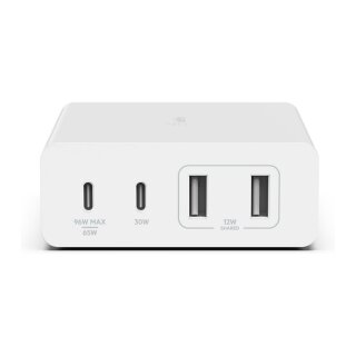 Belkin 108W 4-Port GaN, 2x USB-C, 2x USB-A, 2m Netzkabel, weiß