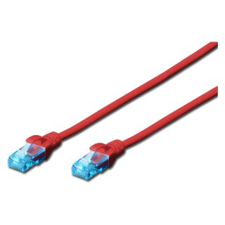 DIGITUS Patchkabel Cat5e U/UTP 2xRJ45 0,50m CCA rot Hebels. Polybeutel