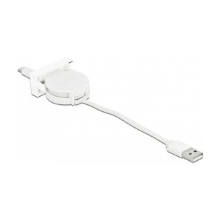 DELOCK Easy 45 Modul USB 2.0 Ausrollkabel USB Typ-A zu USB Type-C weiss