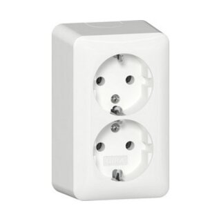 GIRA 478013 2f-SCHUKO-Steckdose + Montagepl. AP Reinweiß